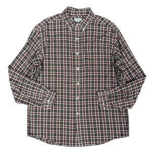 EUC Vintage Men's L.L. BEAN‎ Flannel Shirt Brown Plaid | Size M Reg.